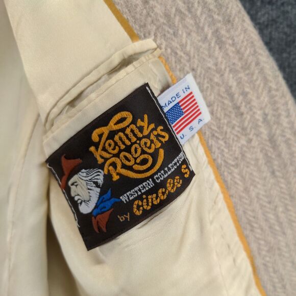 Vintage Kenny Rogers Circle S Blazer Jacket Mens 42L Long Sleeve Brown Wool - Picture 9 of 14